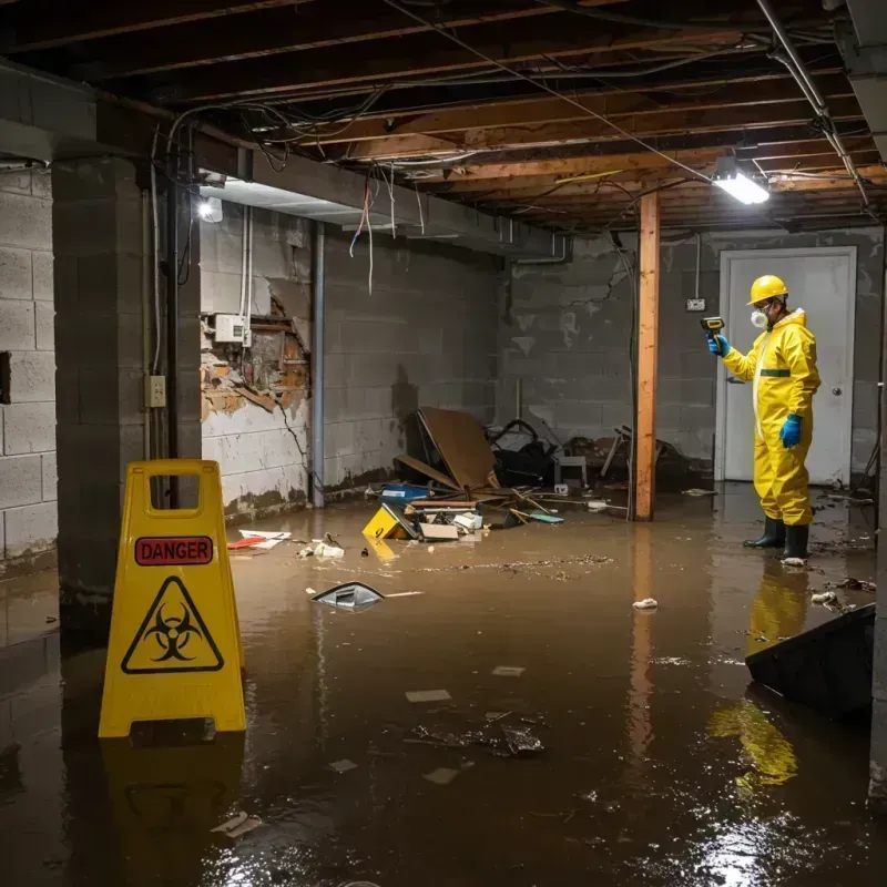 Flooded Basement Electrical Hazard in Byron, IL Property