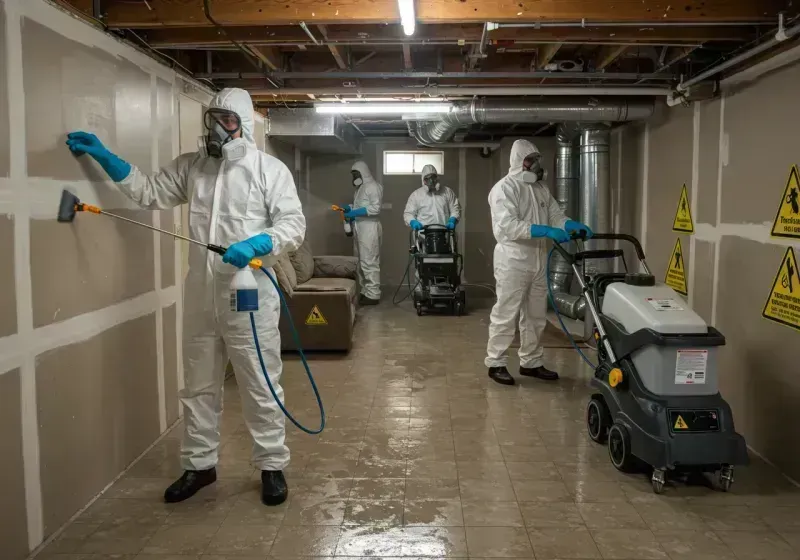 Basement Moisture Removal and Structural Drying process in Byron, IL